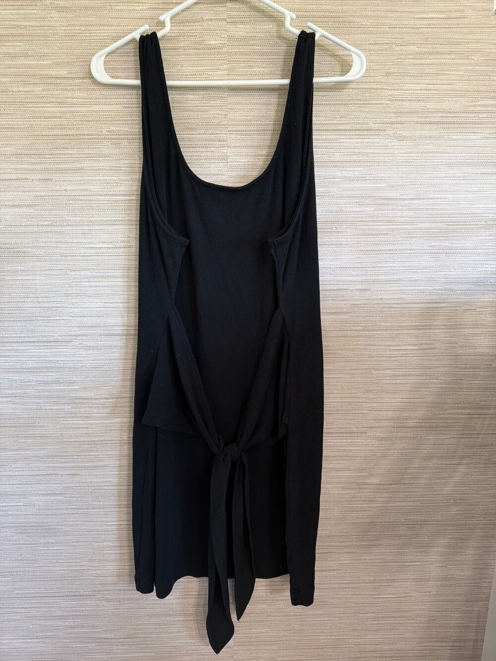 Aerie Women's size XXL Black Ribbed Tank Wrap Dress